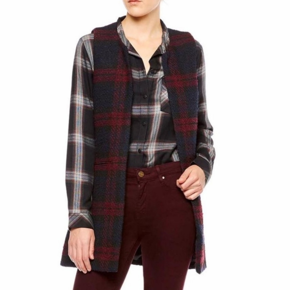 Sanctuary Cecilia plaid vest small